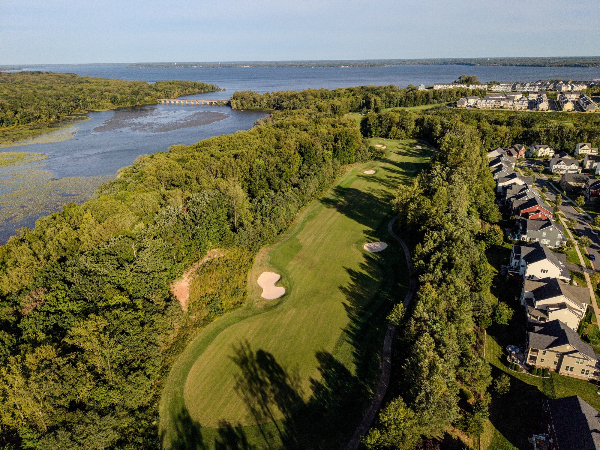 Aerial photograph of Potomac Shores Golf Club along the Potomac River