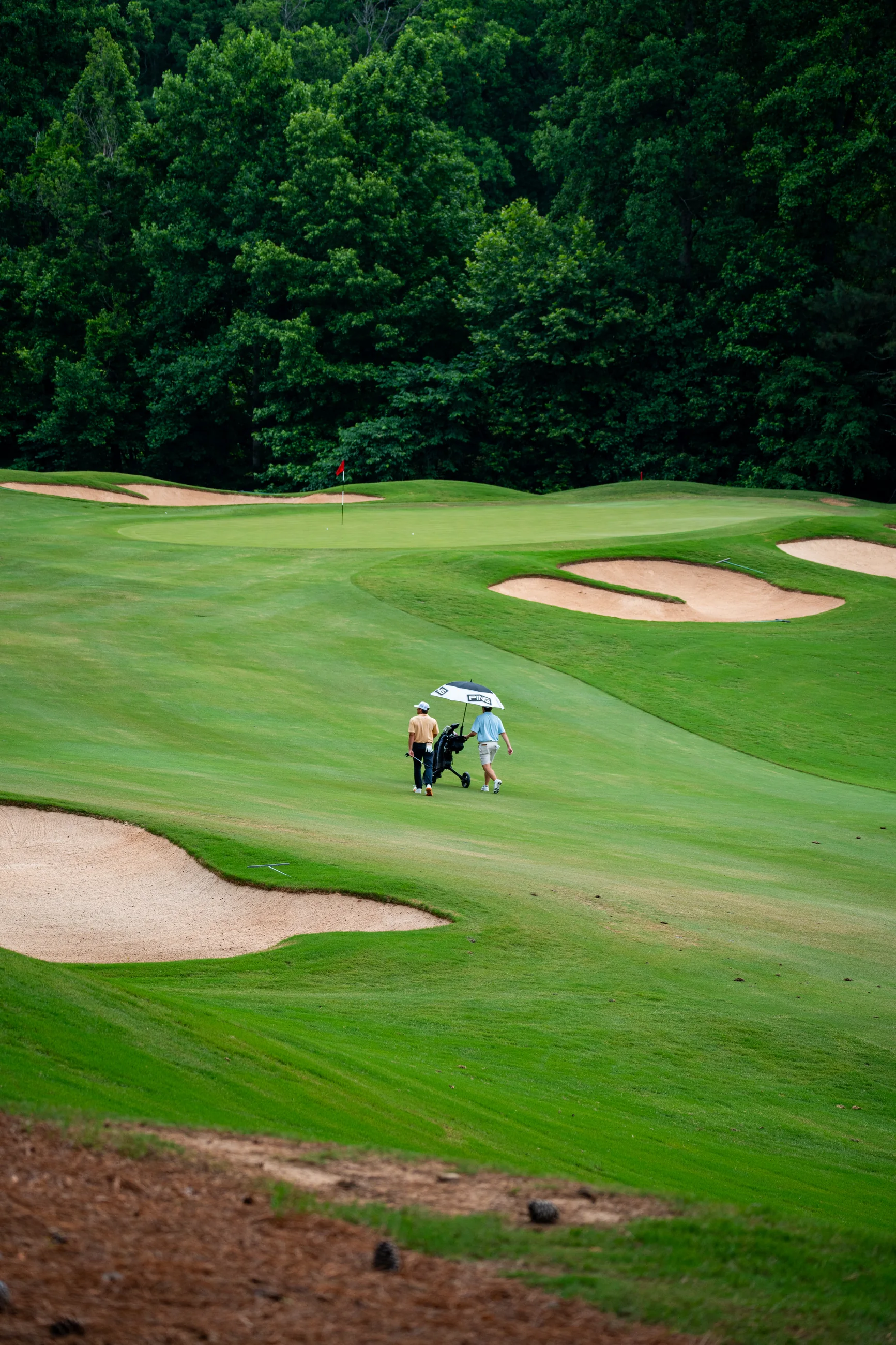 Tournament golf action